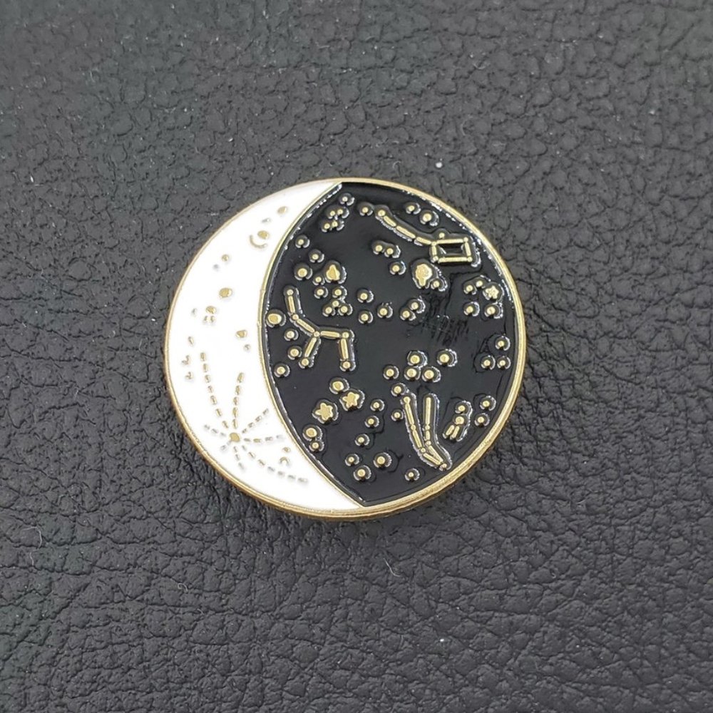 Moon and stars enamel pin
